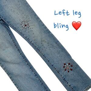 Vintage Y2k Light Wash Boot Jeans Womens 7-8 (29x31) Studded McBling Denim Rodeo